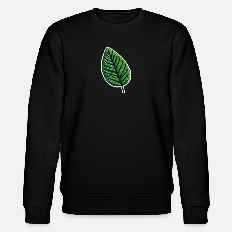 Grünes Blatt Patch - Stanley/Stella Unisex Bio-Sweatshirt CHANGER  - Schwarz