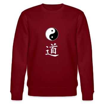 yin yang dao - Stanley/Stella Unisex Bio-Sweatshirt CHANGER  - Burgunderrot - Vorne - Nik (191cm) & Marisol (170cm)