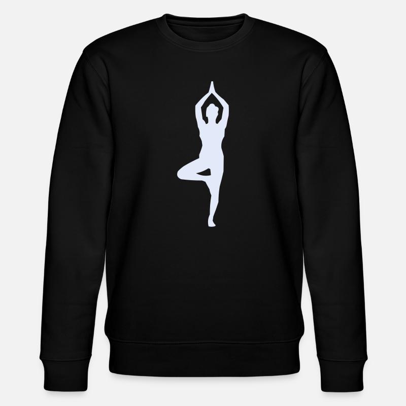 Yogastellung Baum-Pose Silhouette - Stanley/Stella Unisex Bio-Sweatshirt CHANGER - Schwarz