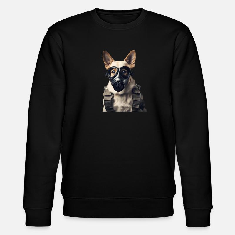 Chien avec masque à gaz - Sweat bio CHANGER Stanley/Stella Unisexe - noir