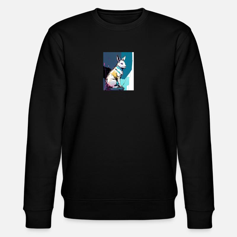 White Rabbit - Stanley/Stella Unisex Bio-Sweatshirt CHANGER  - Schwarz