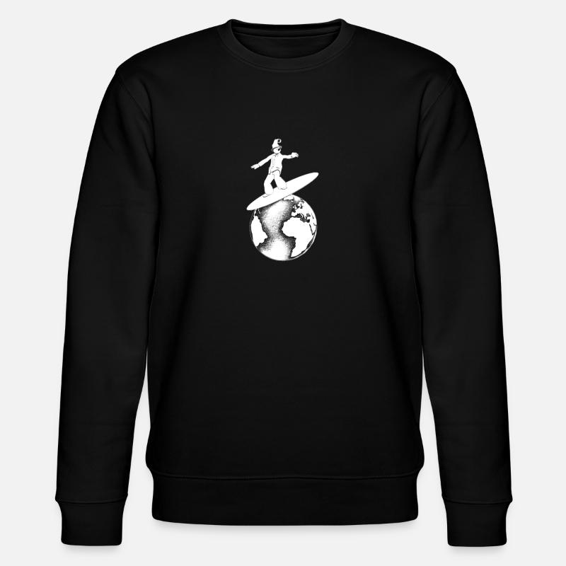 Surfeur globe rétro - Sweat bio CHANGER Stanley/Stella Unisexe - noir