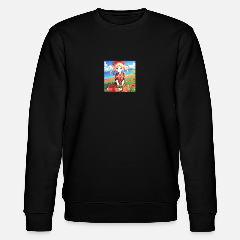 Anume Mohnblumen Motiv - Stanley/Stella Unisex Bio-Sweatshirt CHANGER  - Schwarz