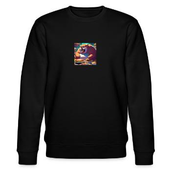 Essen macht Glücklich - Stanley/Stella Unisex Bio-Sweatshirt CHANGER  - Schwarz - Vorne - Nik (191cm) & Marisol (170cm)