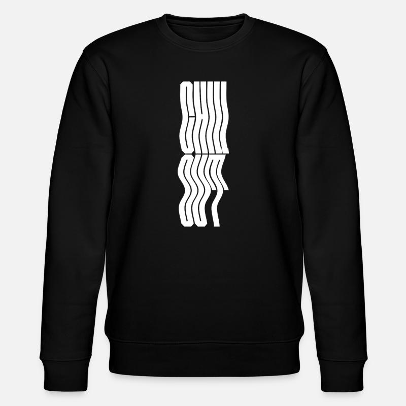 Chill Out welliges Typografie-Logodesign - Stanley/Stella Unisex Bio-Sweatshirt CHANGER  - Schwarz