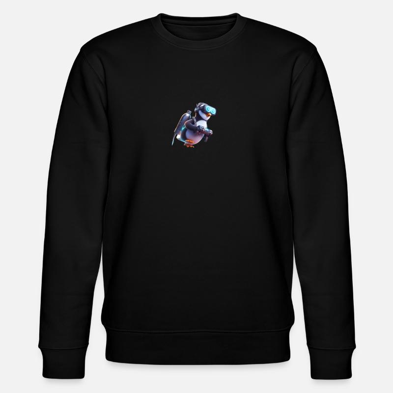 Futuristischer Pinguin 3 - Stanley/Stella Unisex Bio-Sweatshirt CHANGER  - Schwarz