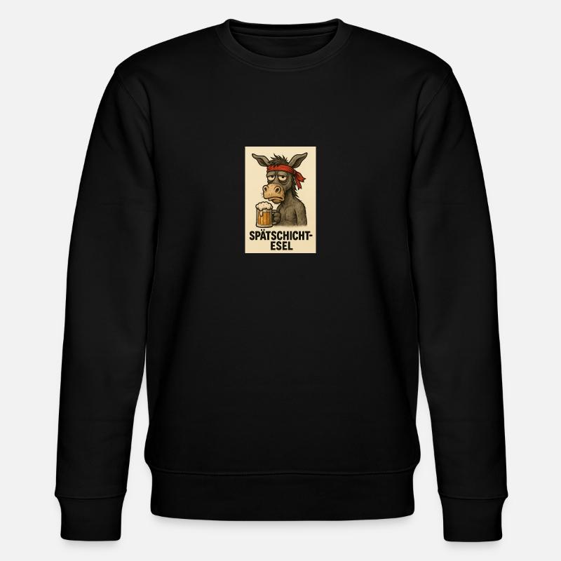 Spätschicht Esel - Stanley/Stella Unisex Bio-Sweatshirt CHANGER  - Schwarz