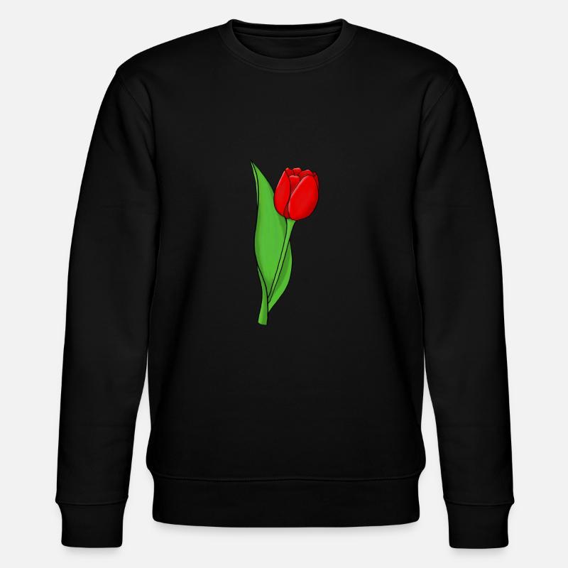 Rote Tulpe - Stanley/Stella Unisex Bio-Sweatshirt CHANGER  - Schwarz