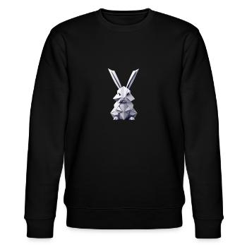 Lapin en origami - Sweat bio CHANGER Stanley/Stella Unisexe - noir - Devant - Nik (191cm) & Marisol (170cm)