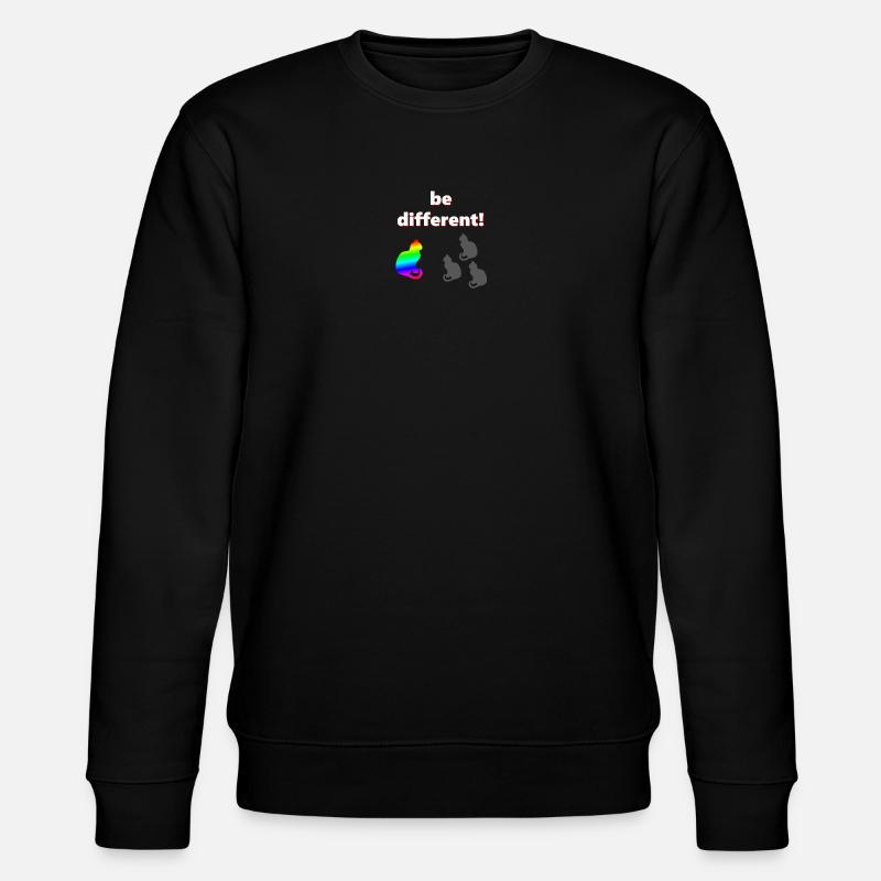 Be different, katzen Design, kluge Sprüche - Stanley/Stella Unisex Bio-Sweatshirt CHANGER  - Schwarz