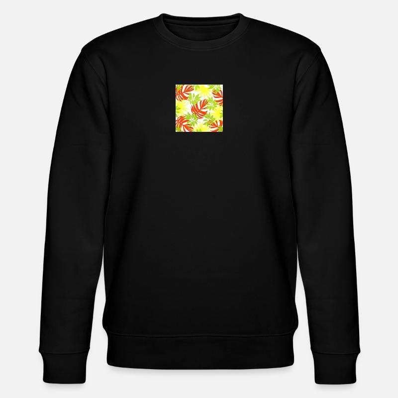 palmenblätter, exotisches Pflanzenmuster - Stanley/Stella Unisex Bio-Sweatshirt CHANGER  - Schwarz