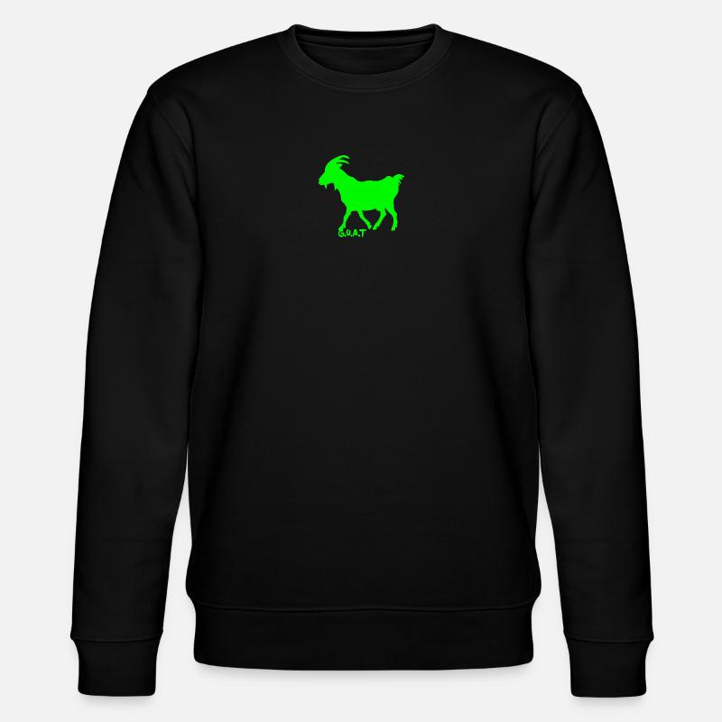 Chèvre vert fluo - Sweat bio CHANGER Stanley/Stella Unisexe - noir