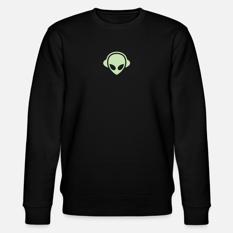 alien_headphone_vector - Stanley/Stella Unisex Bio-Sweatshirt CHANGER  - Schwarz