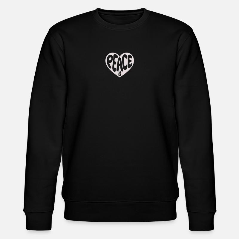 Peace Heart Peace Graphic - Stanley/Stella CHANGER Unisex Organic Sweatshirt - black