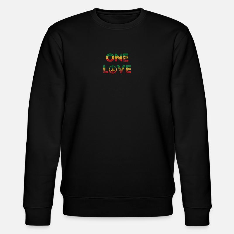 One Love Reggae Peace - Stanley/Stella Unisex Bio-Sweatshirt CHANGER  - Schwarz
