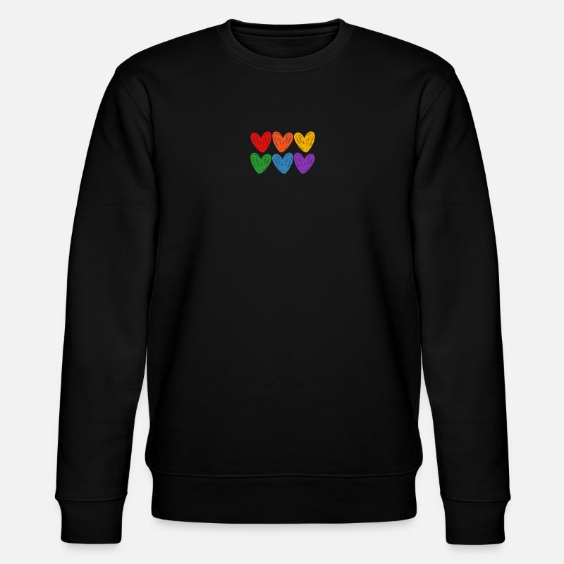 LGBTQIA-Regenbogenherzen - Stanley/Stella Unisex Bio-Sweatshirt CHANGER  - Schwarz