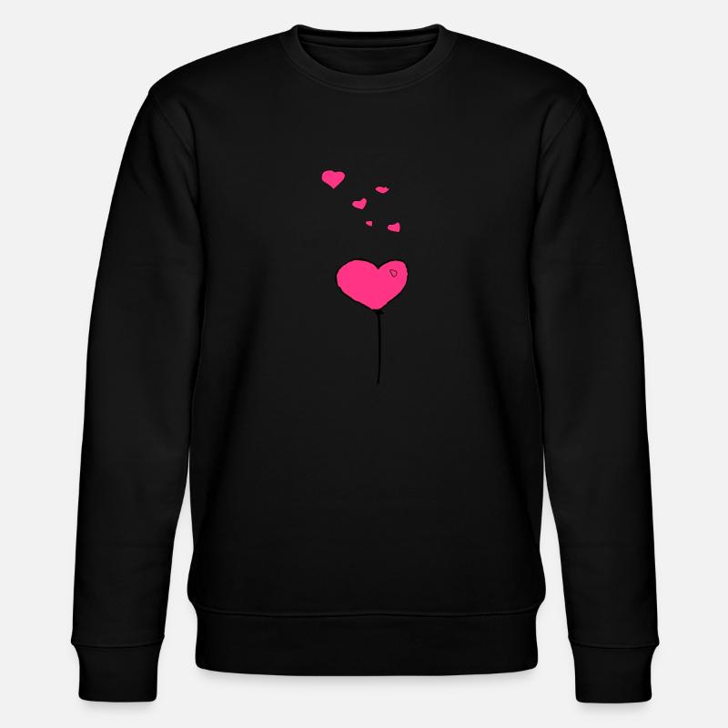 Luftballon Herzen - Stanley/Stella Unisex Bio-Sweatshirt CHANGER  - Schwarz