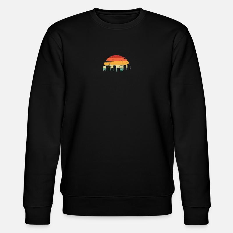 Sunset Skyline Farbverlauf - Stanley/Stella Unisex Bio-Sweatshirt CHANGER  - Schwarz
