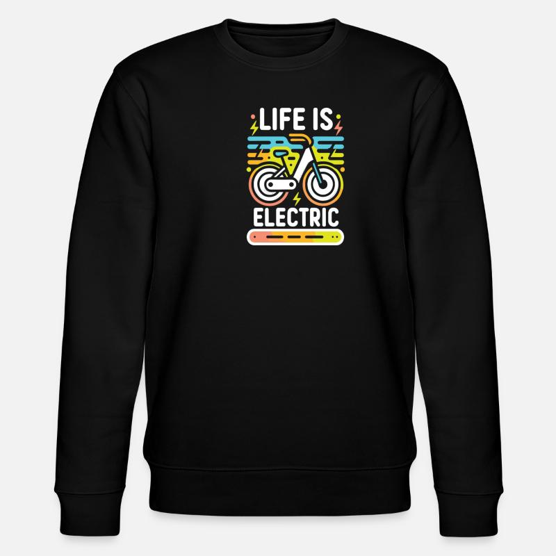 Das Leben ist elektrisch - Stanley/Stella Unisex Bio-Sweatshirt CHANGER  - Schwarz