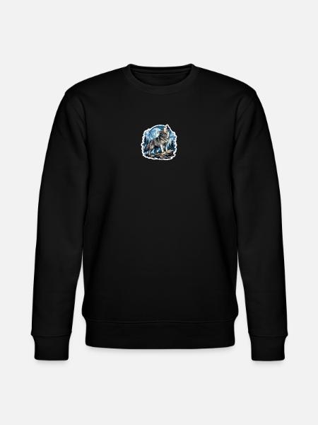 Wolf Singing Under the Moon - Stanley/Stella CHANGER Unisex Organic Sweatshirt - black