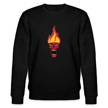 monster hoelle boese horror halloween kopf gesicht - Stanley/Stella Unisex Bio-Sweatshirt CHANGER  - Schwarz - Vorne - Nik (191cm) & Marisol (170cm)