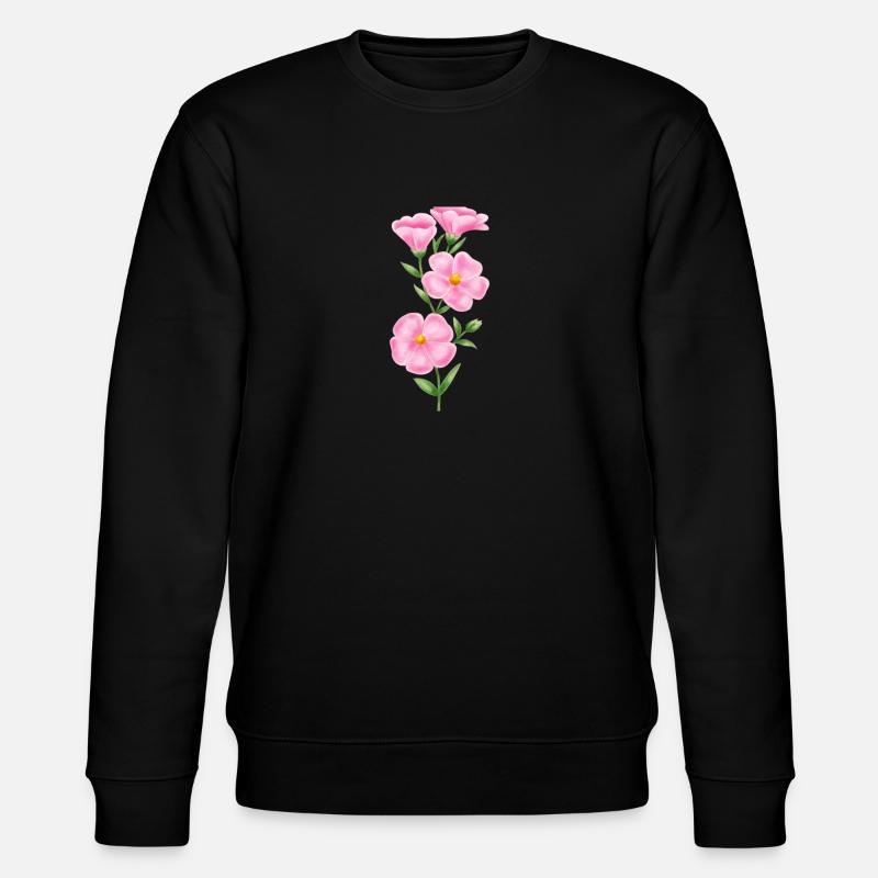 Fleur rose - Sweat bio CHANGER Stanley/Stella Unisexe - noir