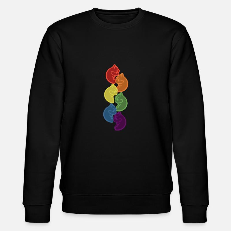 Schlafende Regebogen Bären Lgbt Geschenkidee - Stanley/Stella Unisex Bio-Sweatshirt CHANGER - Schwarz
