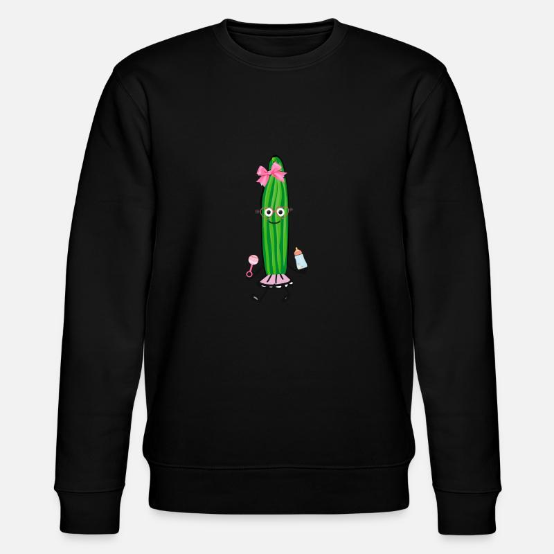 Babygurke, Baby, Gurke, Mädchen - Stanley/Stella Unisex Bio-Sweatshirt CHANGER  - Schwarz