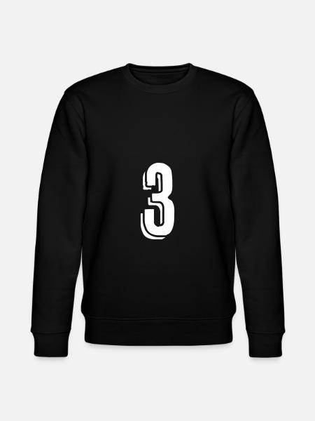 Jersey number 3 - Number - Three - Stanley/Stella CHANGER Unisex Organic Sweatshirt - black