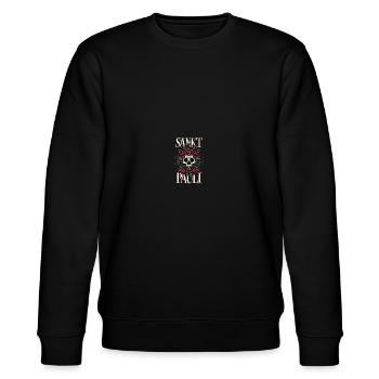 Sankt Pauli St. Pauli Totenkopf Paulianer Geschenk - Stanley/Stella Unisex Bio-Sweatshirt CHANGER  - Schwarz - Vorne - Nik (191cm) & Marisol (170cm)