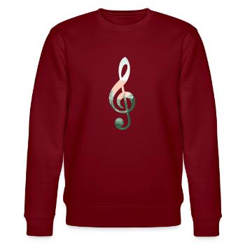 Violinschlüssel Landschaft - Stanley/Stella Unisex Bio-Sweatshirt CHANGER  - Burgunderrot - Vorne - Nik (191cm) & Marisol (170cm)