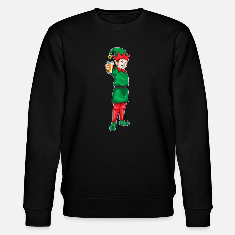 Elfen Weihnachten Orangensaft - Stanley/Stella Unisex Bio-Sweatshirt CHANGER  - Schwarz
