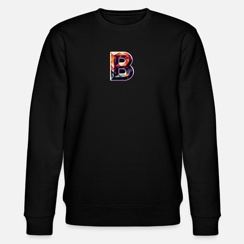 Buchstabe B Polygon bunt - Stanley/Stella Unisex Bio-Sweatshirt CHANGER  - Schwarz