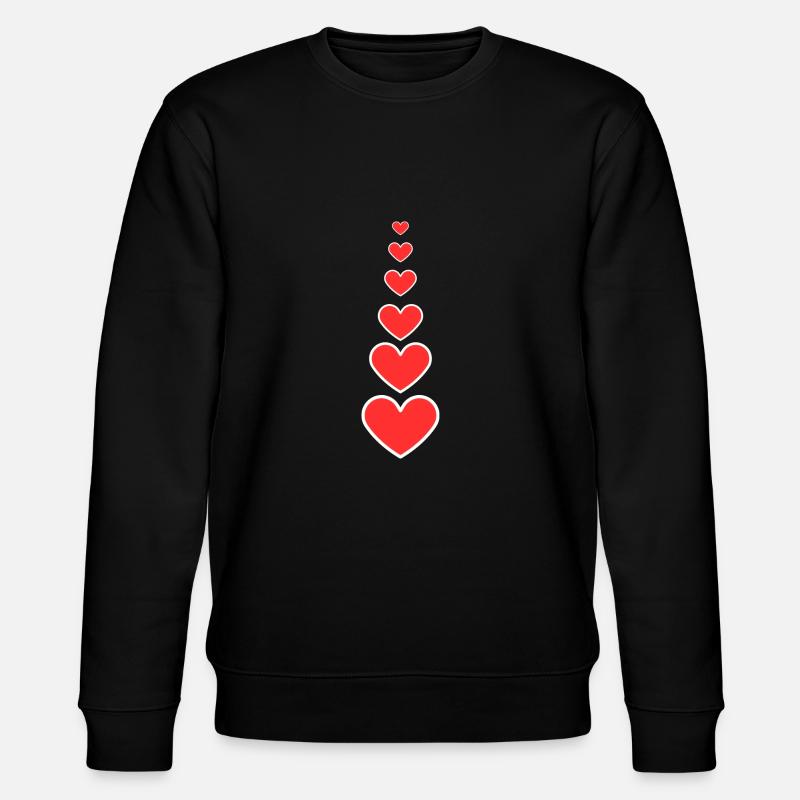 Rote Herzen - Stanley/Stella Unisex Bio-Sweatshirt CHANGER  - Schwarz