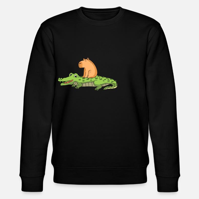 Capybara Capibara - Stanley/Stella Unisex Bio-Sweatshirt CHANGER  - Schwarz