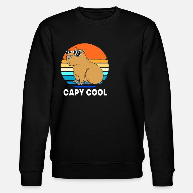 Capybara Capibara - Stanley/Stella Unisex Bio-Sweatshirt CHANGER  - Schwarz