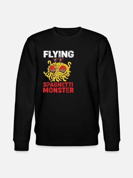 Flygande Spaghetti Monster FSM Ateist Pastafari - Ekologisk sweatshirt CHANGER unisex från Stanley/Stella - svart