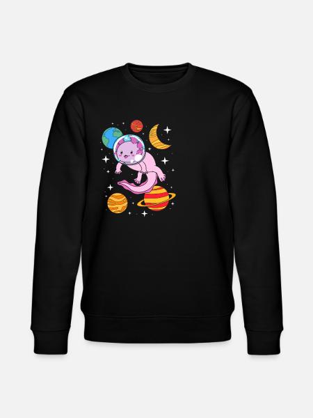 Axolotl Astronaut - Stanley/Stella CHANGER Unisex Organic Sweatshirt - black