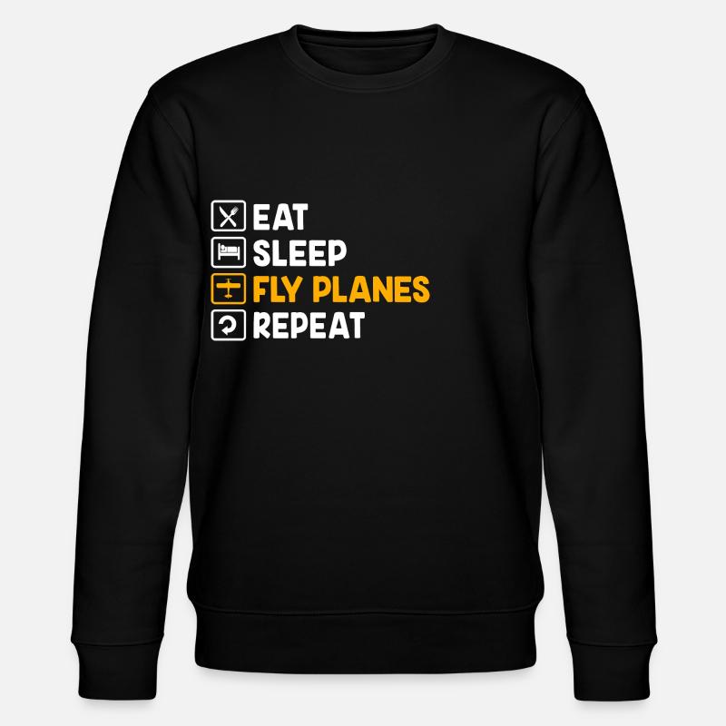 Model Airplane Model Airplane - Stanley/Stella CHANGER Unisex Organic Sweatshirt - black