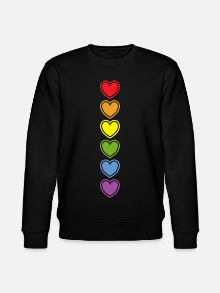 LGBT Love Rainbow Hearts - Stanley/Stella CHANGER Unisex Organic Sweatshirt - black