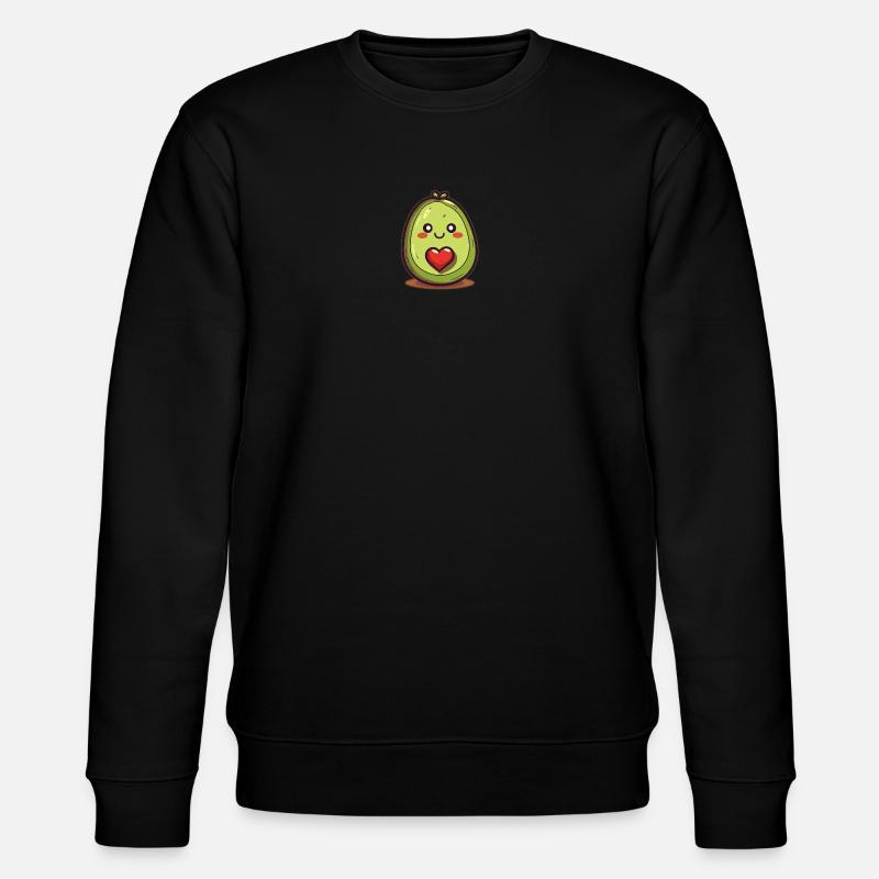 Glückliche Avocado - Stanley/Stella Unisex Bio-Sweatshirt CHANGER  - Schwarz