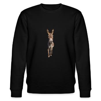 Esel - Stanley/Stella Unisex Bio-Sweatshirt CHANGER  - Schwarz - Vorne - Nik (191cm) & Marisol (170cm)