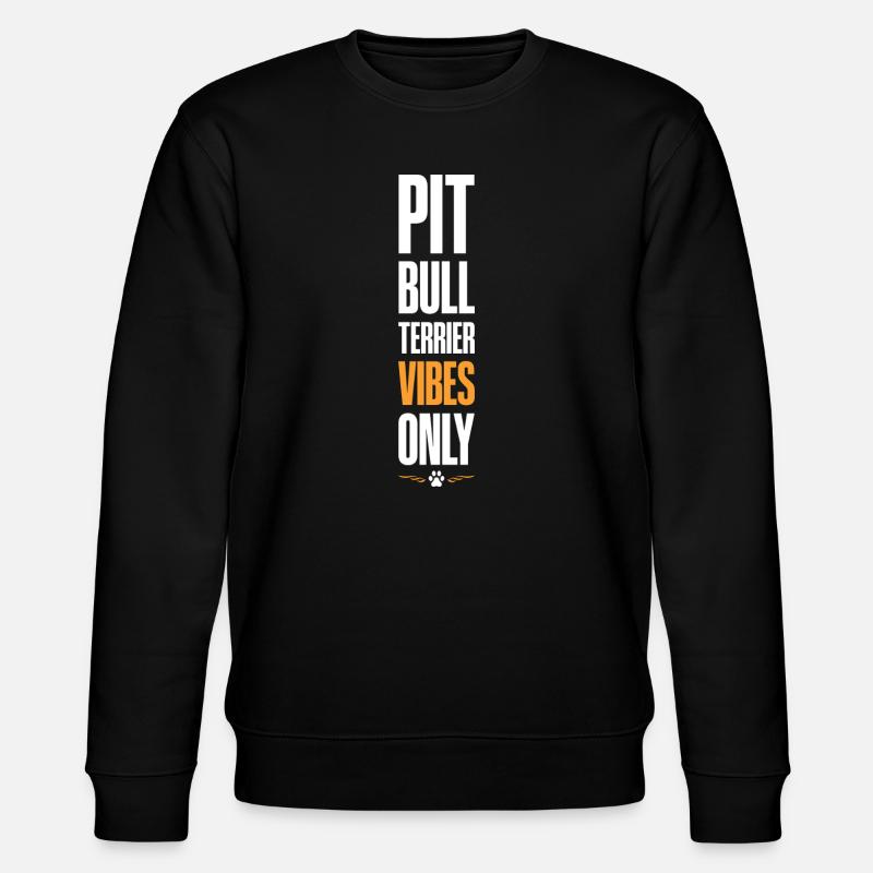 Pitbull Terrier Vibes Only - Stanley/Stella CHANGER Unisex Organic Sweatshirt - black