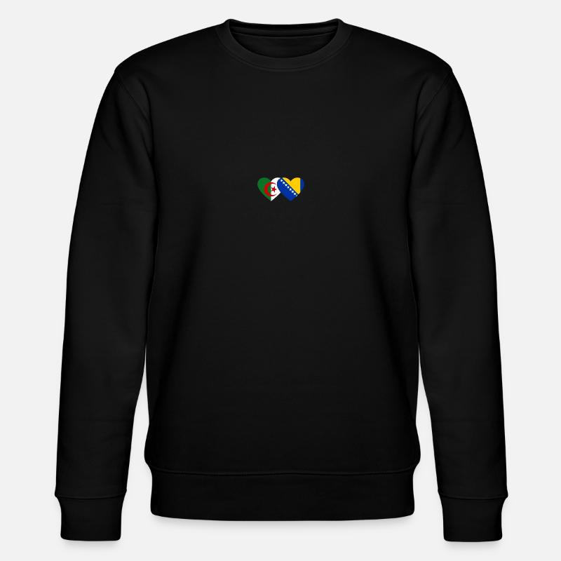 Algérie Bosnie Drapeau Coeur - Sweat bio CHANGER Stanley/Stella Unisexe - noir