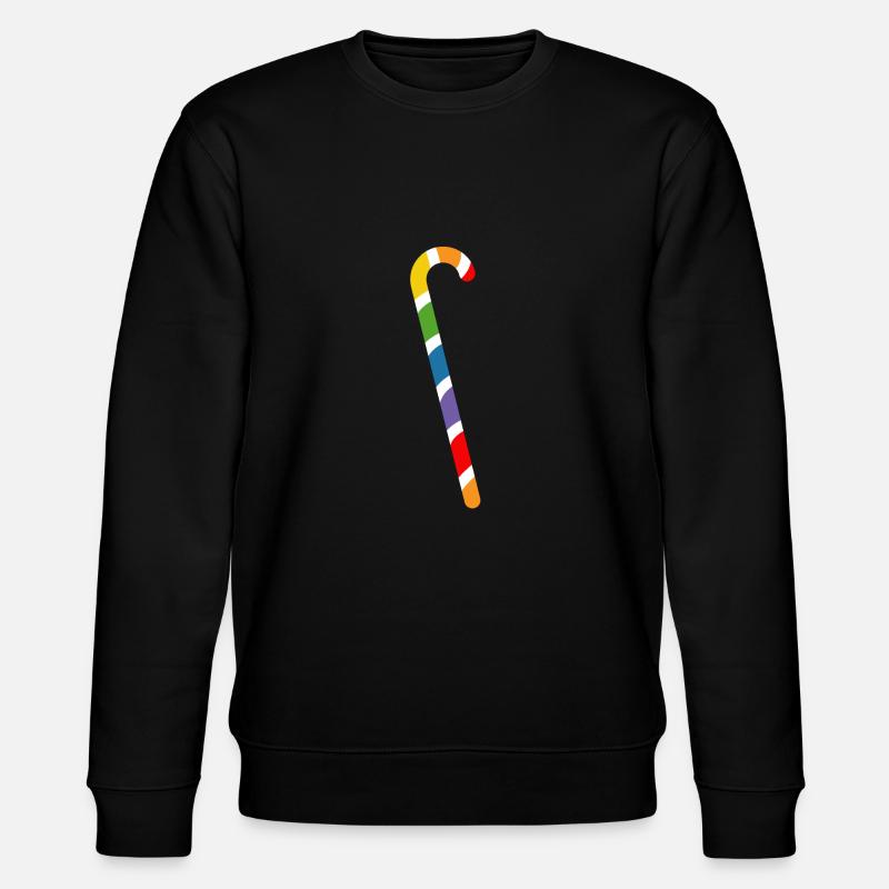 rainbow candy cane lgbtqi queer - Stanley/Stella CHANGER Unisex Organic Sweatshirt - black