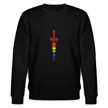 Rollenspiel Nerd Geek Geschenk - Stanley/Stella Unisex Bio-Sweatshirt CHANGER  - Schwarz - Vorne - Nik (191cm) & Marisol (170cm)