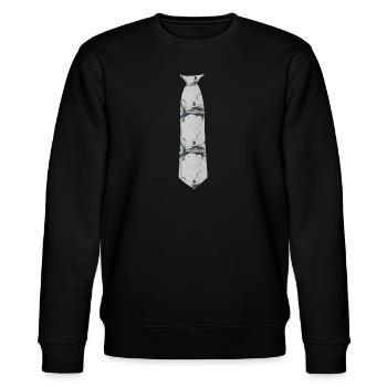 krawatte grau muster - Stanley/Stella Unisex Bio-Sweatshirt CHANGER  - Schwarz - Vorne - Nik (191cm) & Marisol (170cm)