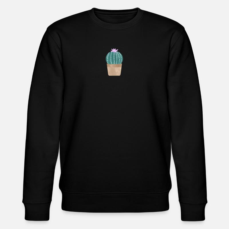 Kaktus im Blumentopf - Stanley/Stella Unisex Bio-Sweatshirt CHANGER  - Schwarz