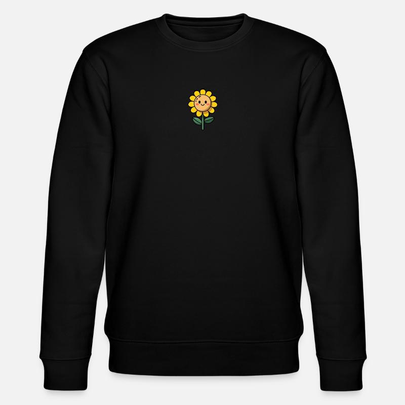 Weiche Sonnenblumen im Comic-Stil - Stanley/Stella Unisex Bio-Sweatshirt CHANGER  - Schwarz