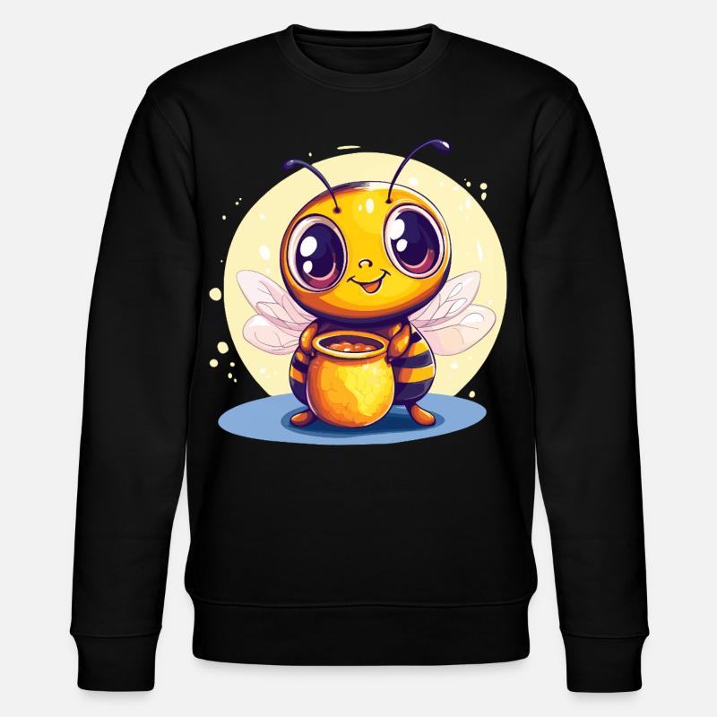 Honey bee with pot - Stanley/Stella CHANGER Unisex Organic Sweatshirt - black